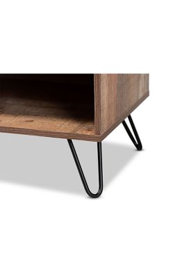 Iver Modern and Contemporary Rustic Oak Finished 1-Door Wood TV Stand