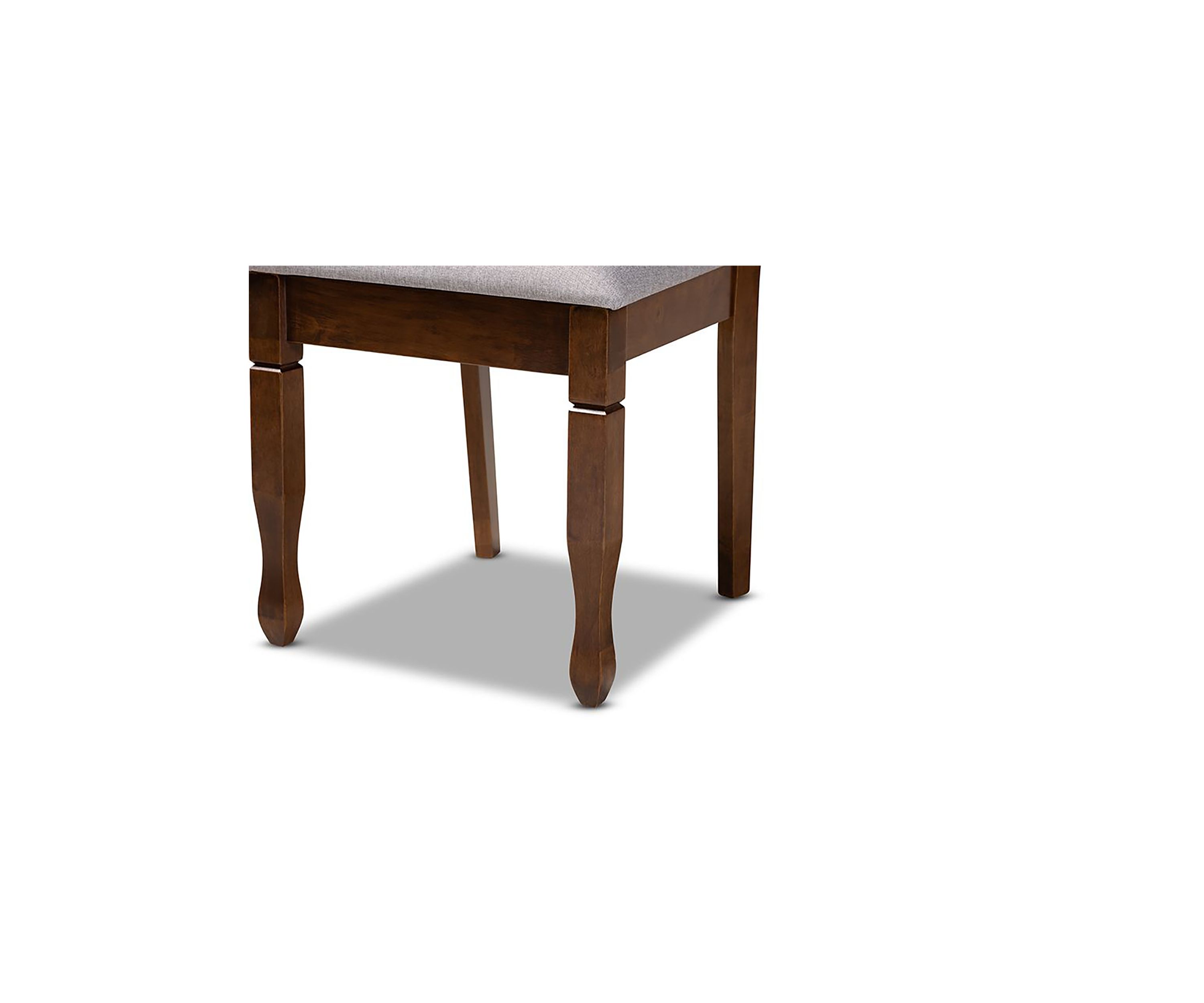 Augustine Modern and Contemporary Grey Fabric Upholstered and Walnut Brown Finished Wood 4-Piece Dining Chair Set