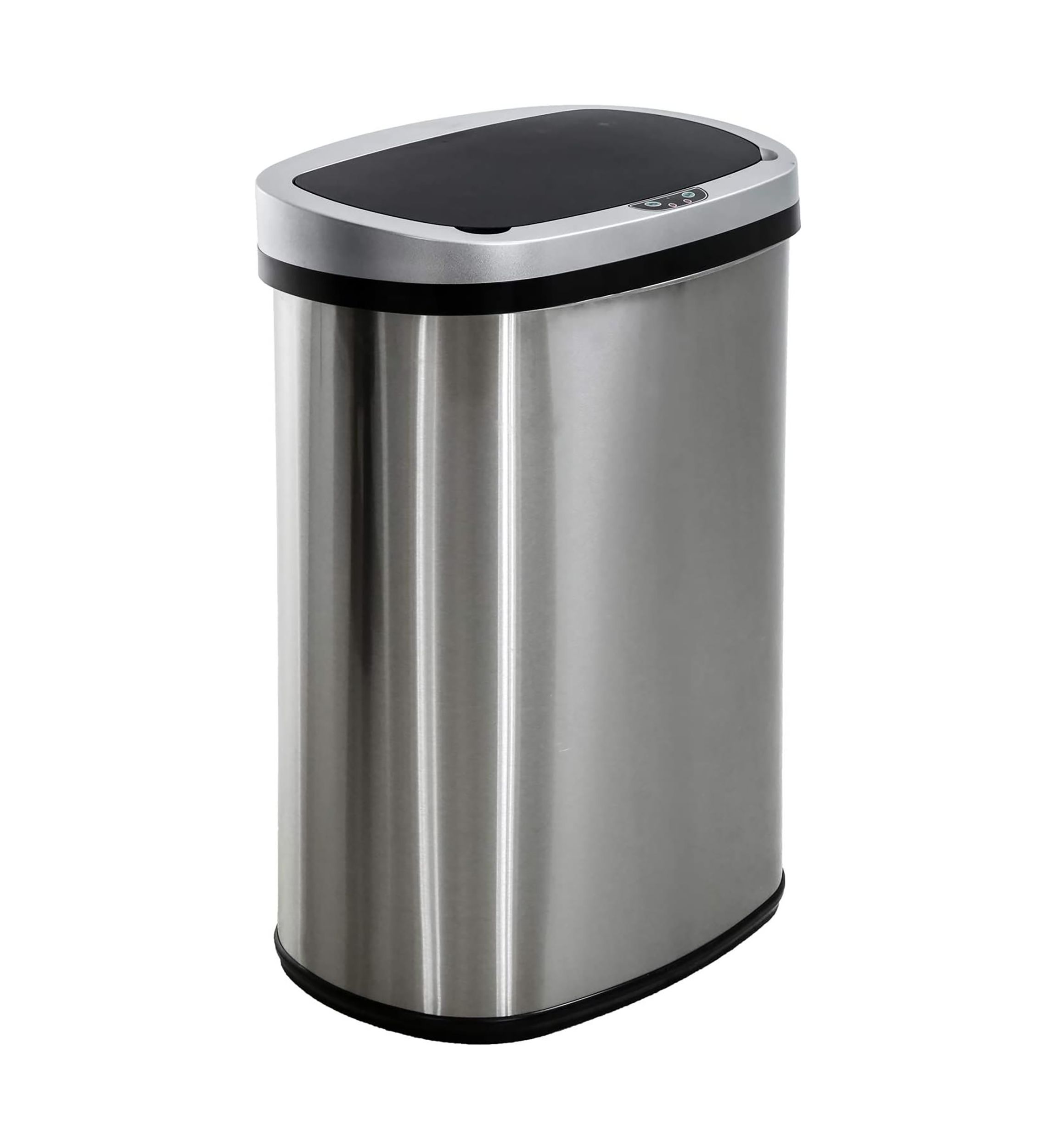 13 Gallon Automatic Garbage Can - High Capacity Brushed Stainless Steel 