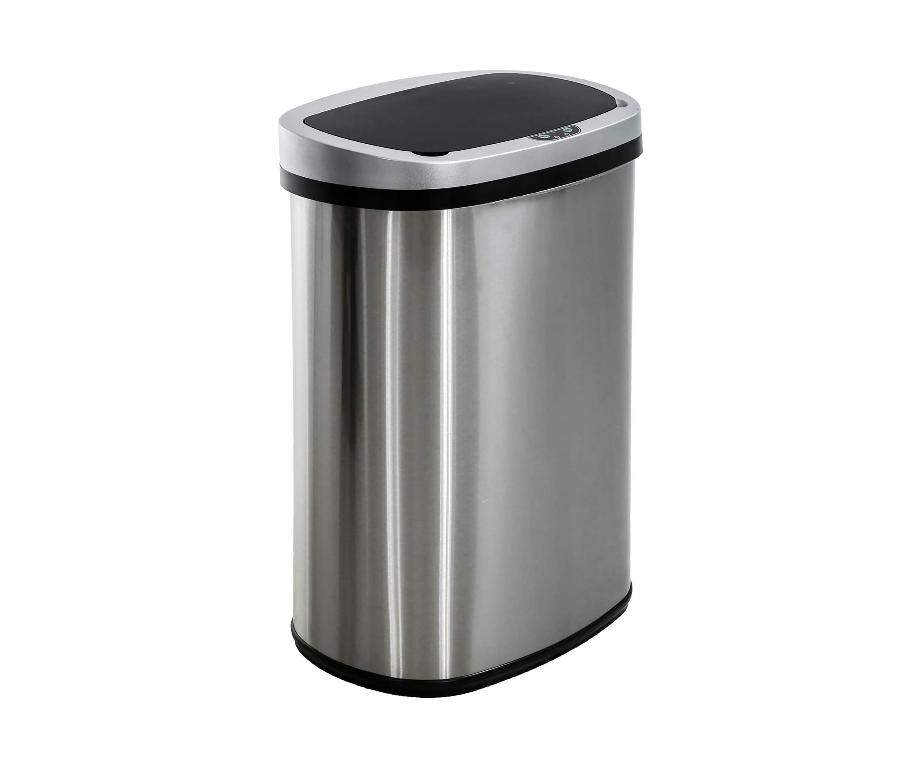 13 Gallon Automatic Garbage Can - High Capacity Brushed Stainless Steel 