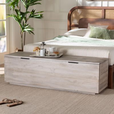 bali & pari Alvaro Wood Storage Bench, White