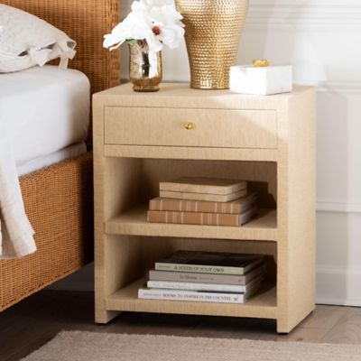 bali & pari William Grasscloth 1-Drawer Nightstand