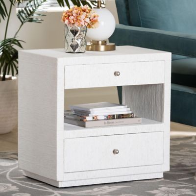 bali & pari Kai Grasscloth 2-Drawer End Table