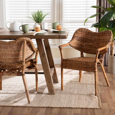 bali & pari Tara 2-Piece Natural Rattan Dining Chair
