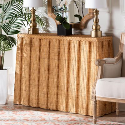bali & pari Andrea Natural Rattan Console Table