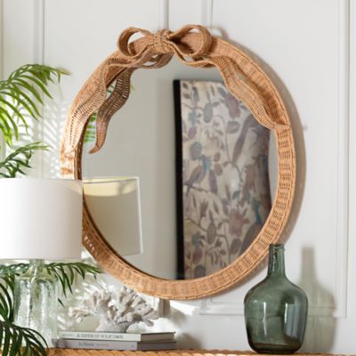 bali & pari Creusa Natural Rattan Round Wall Mirror