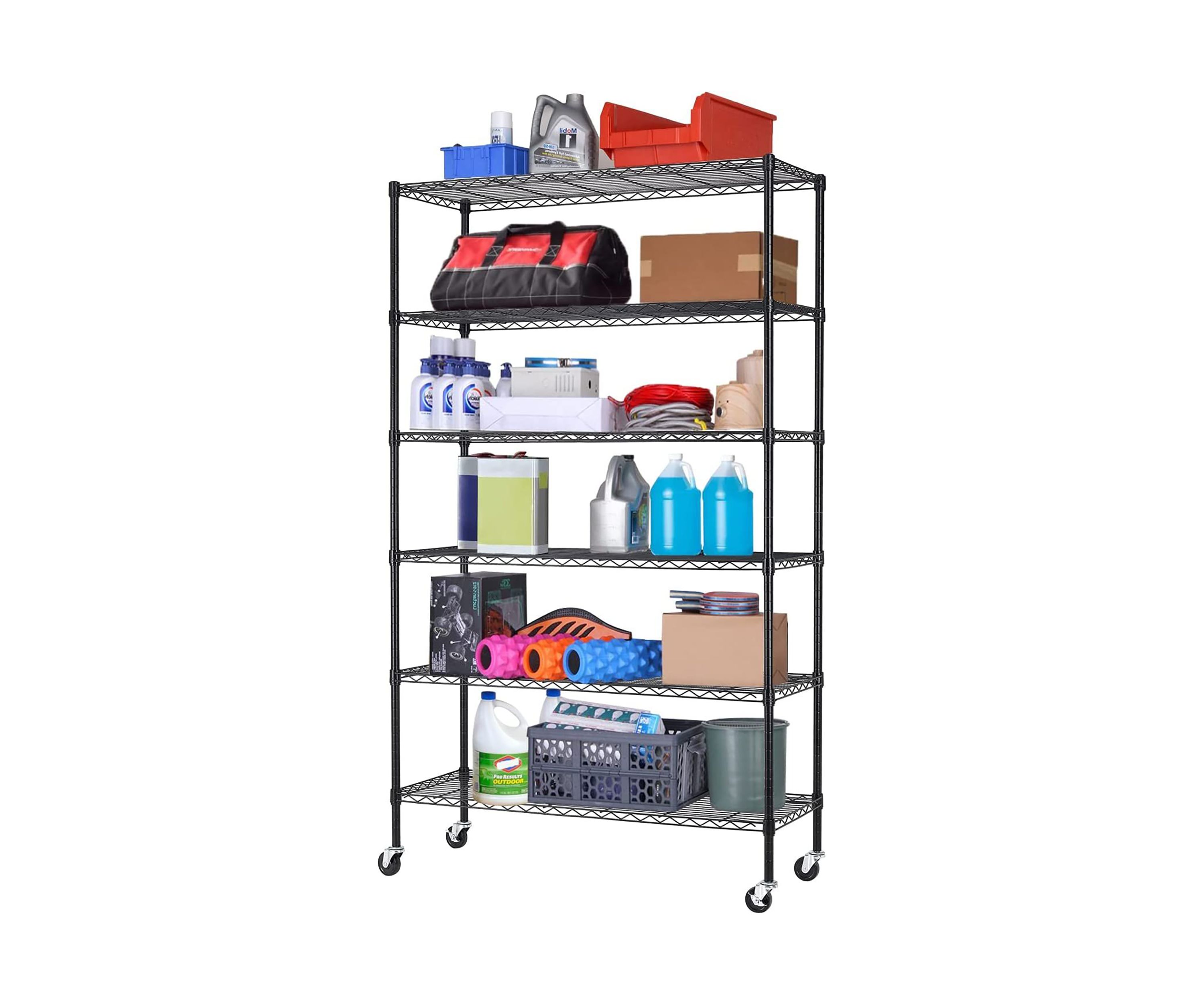 Wire 6 Shelf Adjustable Metal Rack  