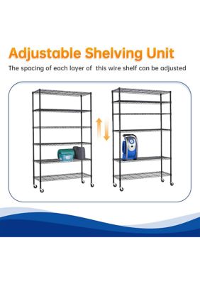 Wire 6 Shelf Adjustable Metal Rack  