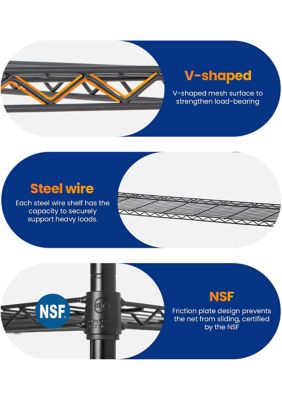 Wire 6 Shelf Adjustable Metal Rack  