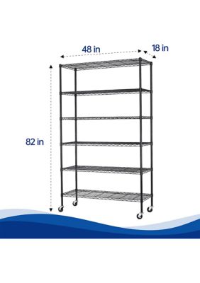 Wire 6 Shelf Adjustable Metal Rack  