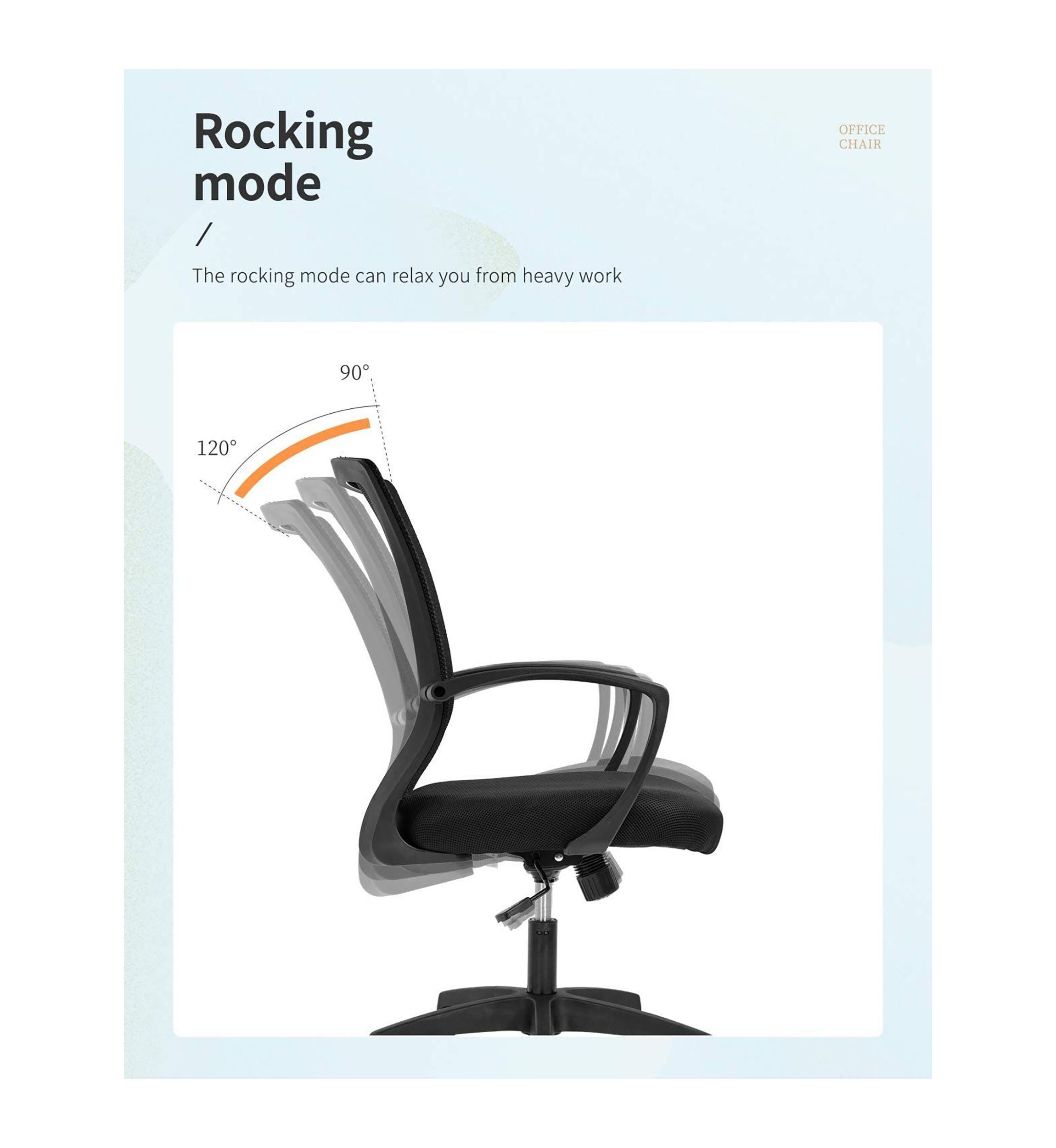 Ergonomic Mesh Home Office Chair with Armrest 