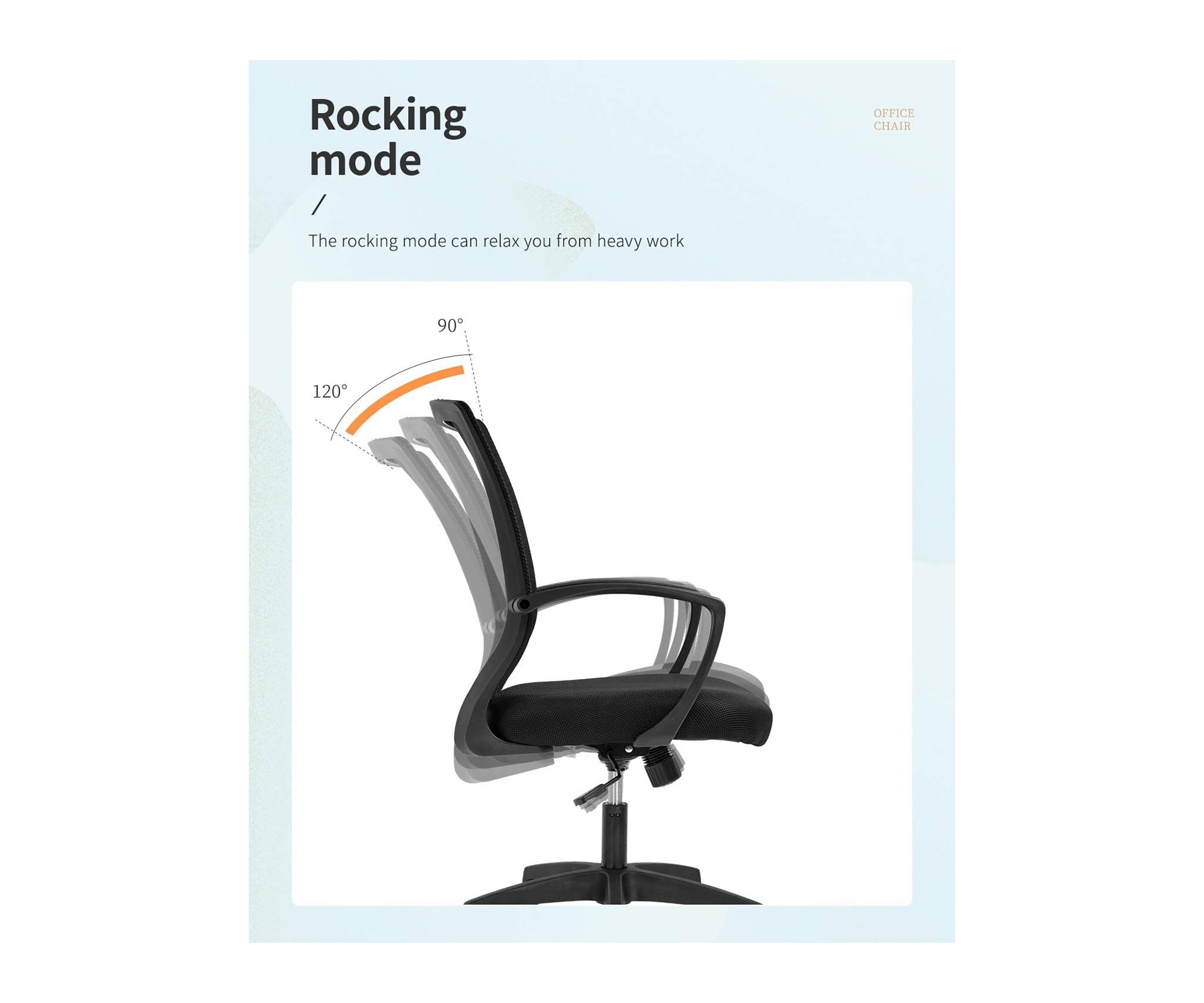 Ergonomic Mesh Home Office Chair with Armrest 