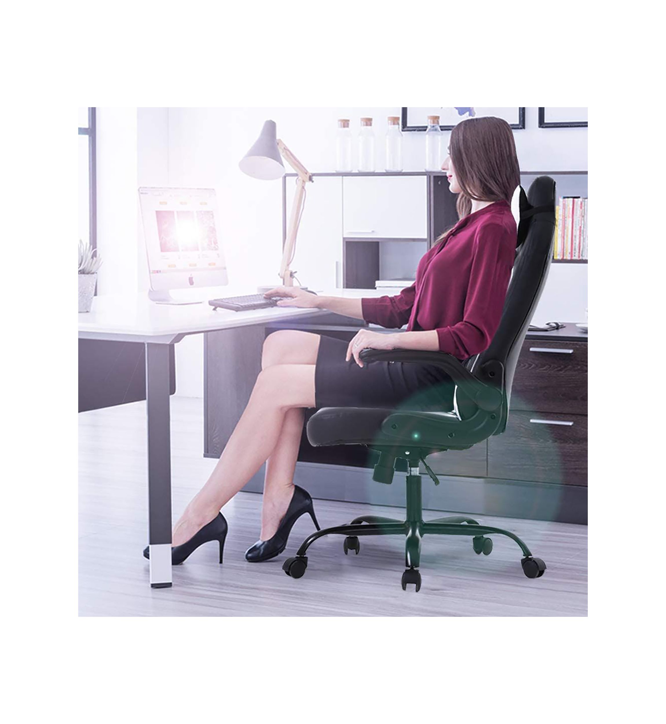 PU Leather Executive Ergonomic Gaming Chair with Lumbar Support 
