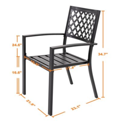 Stacking Patio Dining Armchair (Set of 2)