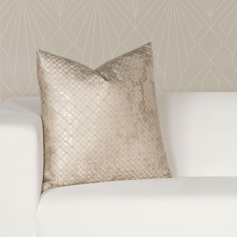 The Great Gatsby Bootlegger Cream Metallic Throw Pillow-20 x 20