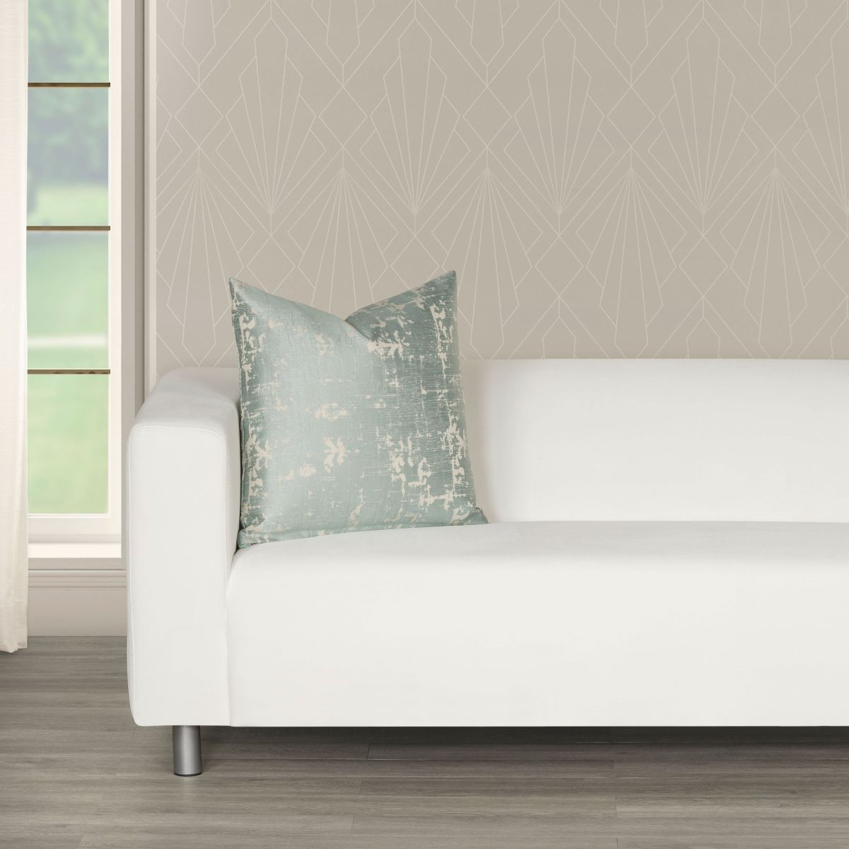The Great Gatsby East Egg Patina Throw Pillow-16 x 16