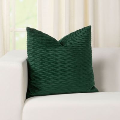 Siscovers Fluctuate Emerald Pleated Velvet Throw Pillow-22 x 22