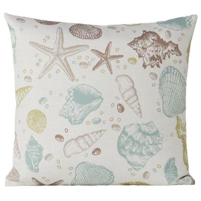 Siscovers Marine Life Seashell Print Throw Pillow- x