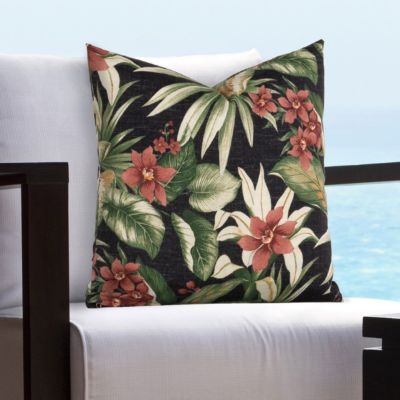 Siscovers Pure Paradise Noir Solarium Indoor/Outdoor Throw Pillow-16" x16"