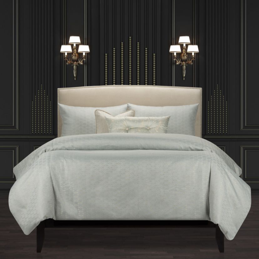 F Scott Fitzgerald Star Attraction Mist Luxury Bedding Set- Full- 6 Piece