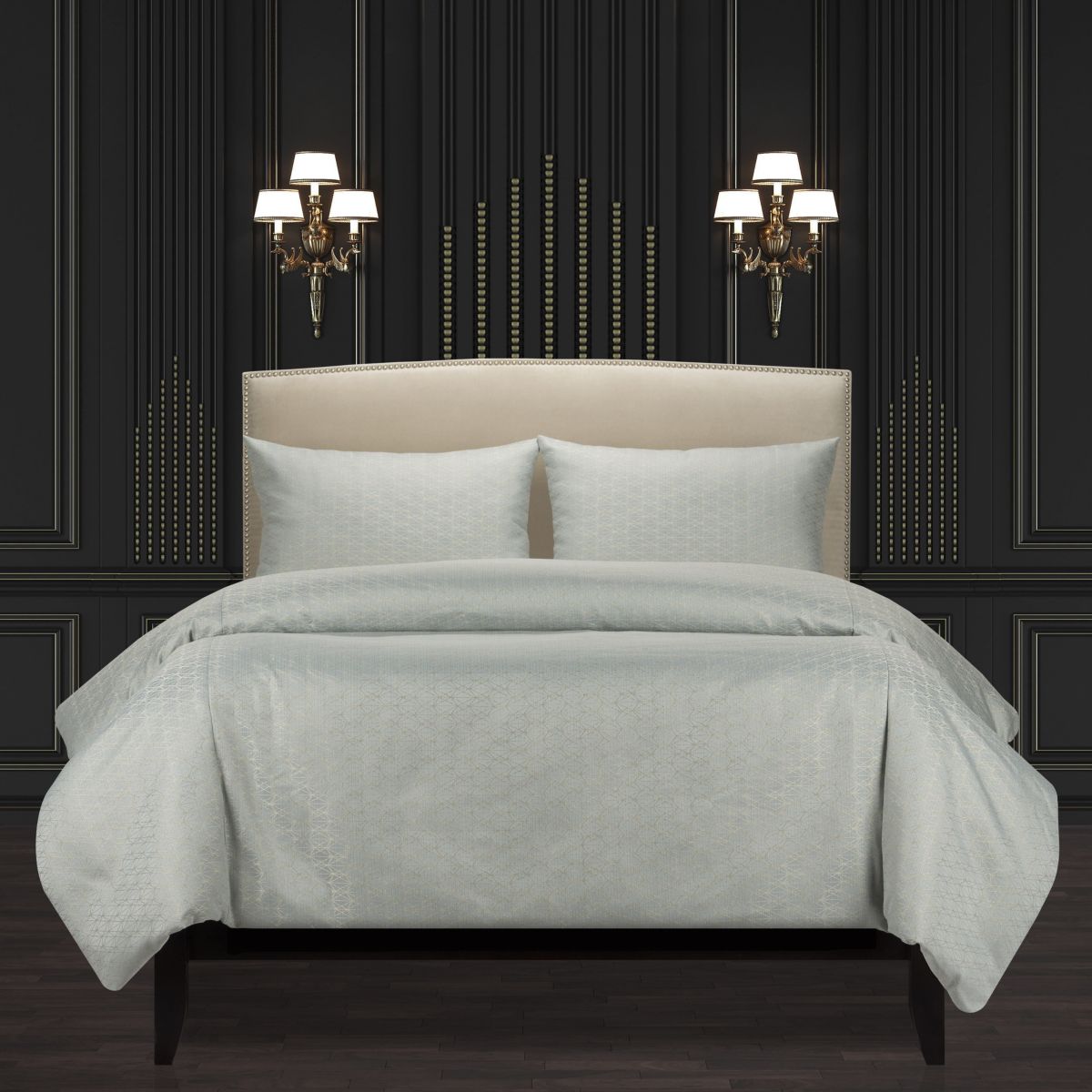 F Scott Fitzgerald Star Attraction Mist Luxury Bedding Set- Full- 6 Piece