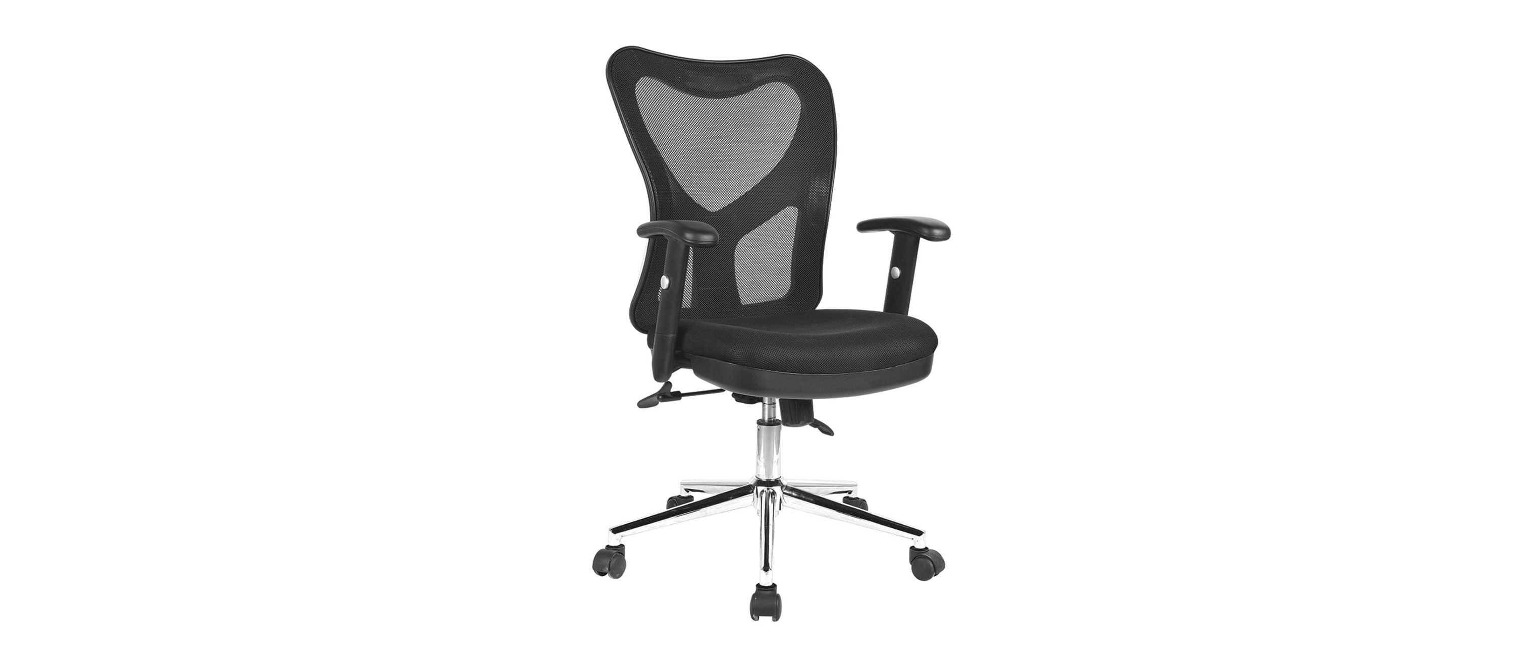 Techni Mobili High Back Mesh Office Chair With Chrome Base, Black