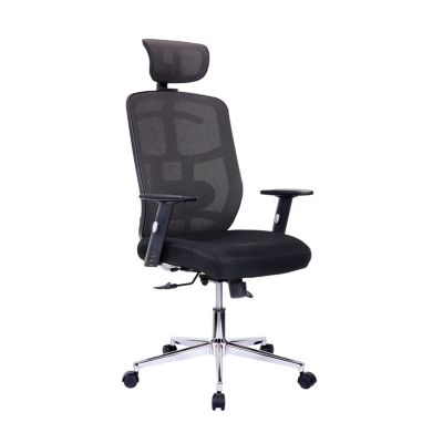 High Back Executive Mesh Office Chair with Arms, Lumbar Support and Chrome  Base