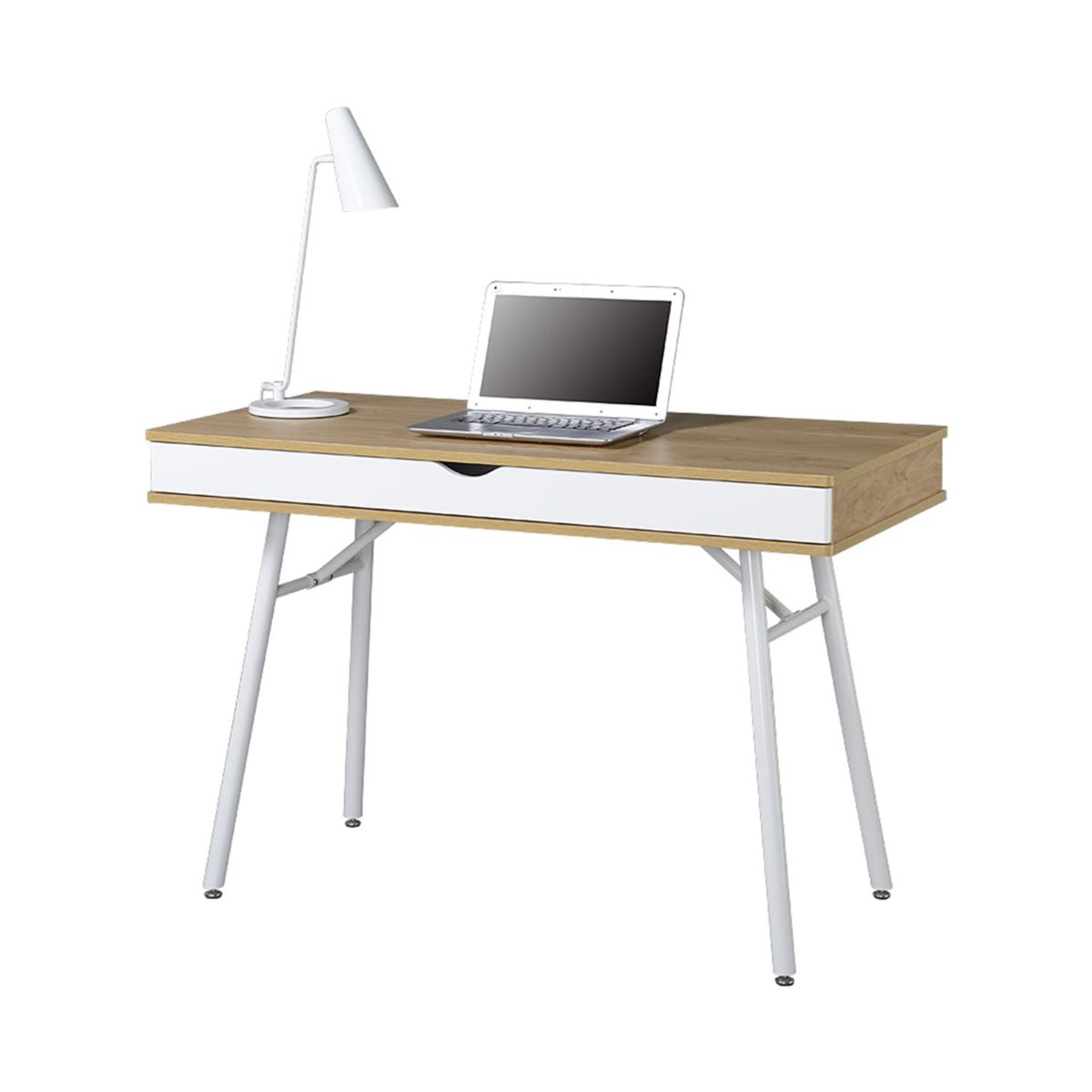 Techni Mobili Compact Computer Desk with Multiple Storage, Walnut