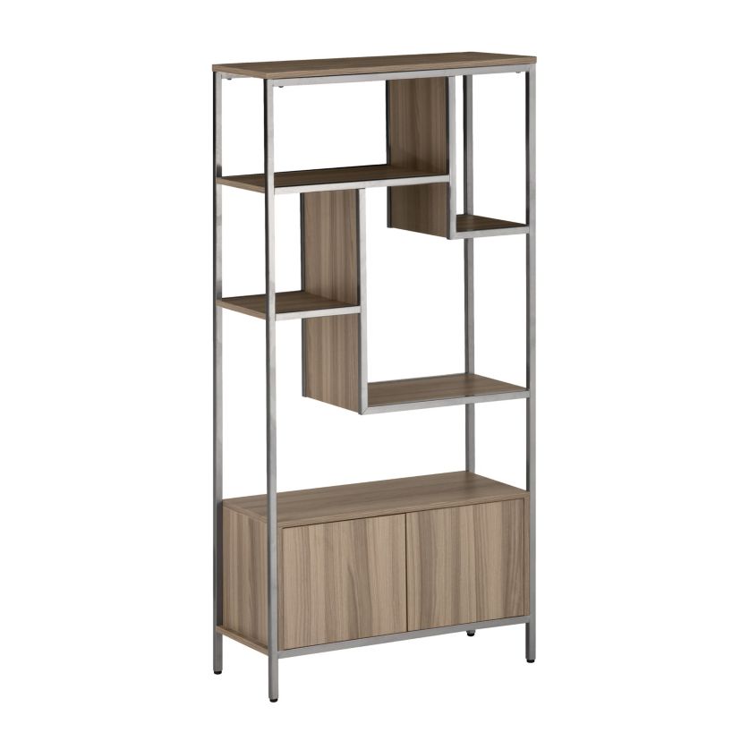 Techni Mobili Oak Storage Rack with  door cabinet