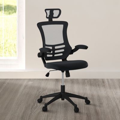 Techni Mobili Truly Ergonomic Mesh Office Chair with Headrest & Lumbar Support, Black