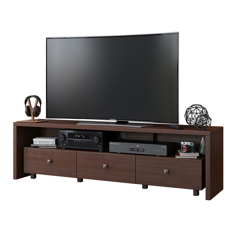 Techni Mobili Elegant TV Stand for TVs Up To 75" with Storage, Hickory