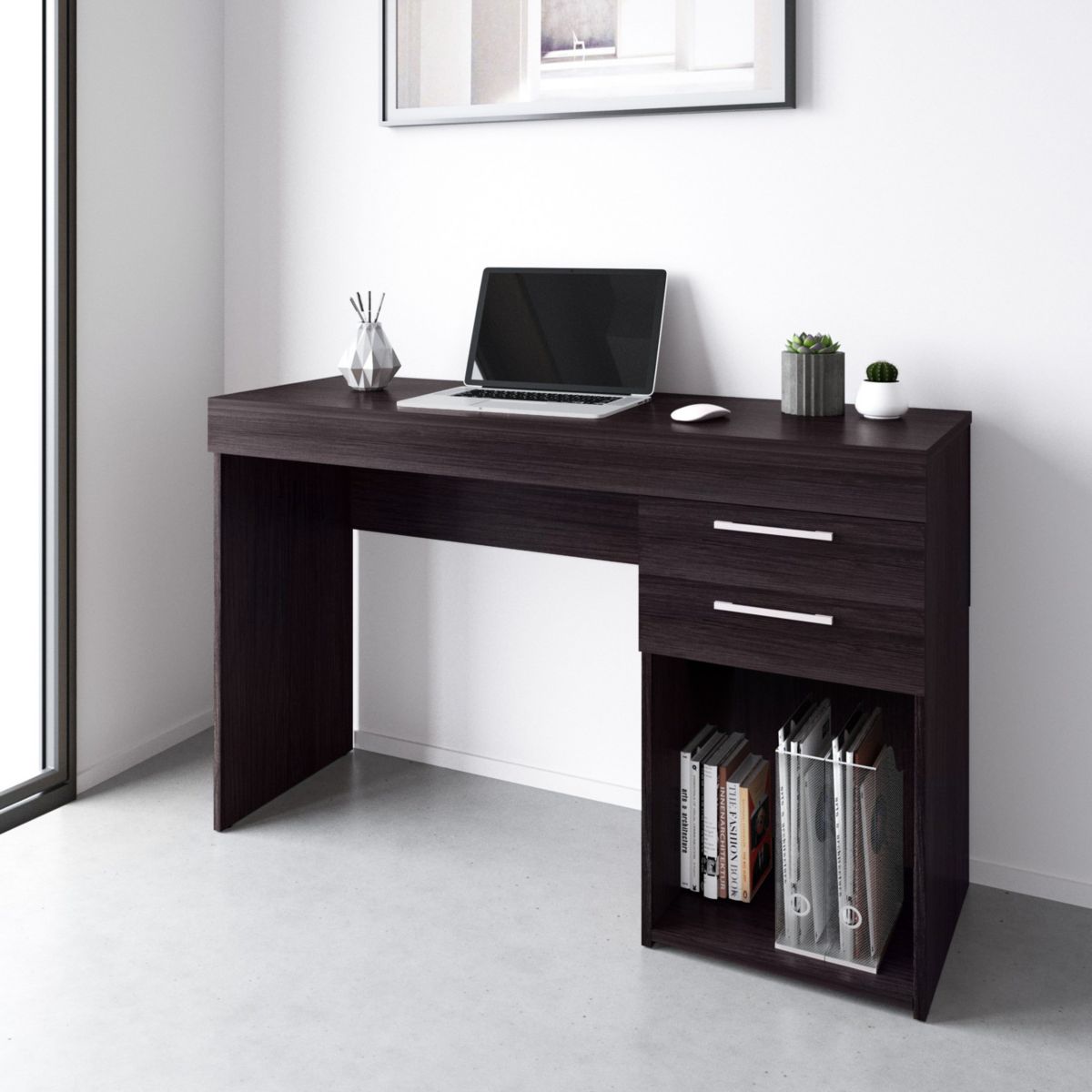Techni Mobili Home Office Workstation with Storage, Espresso