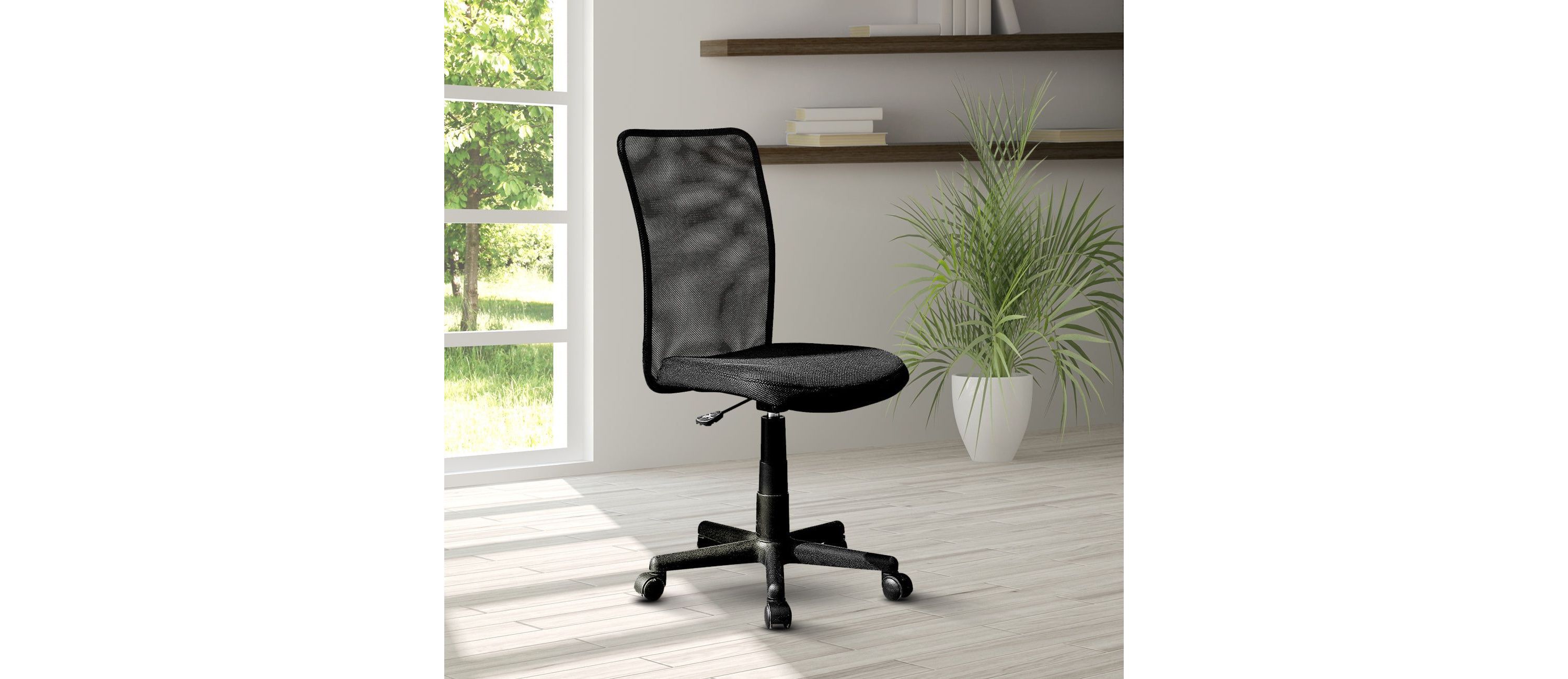 Techni Mobili Mesh Task Office Chair, Black