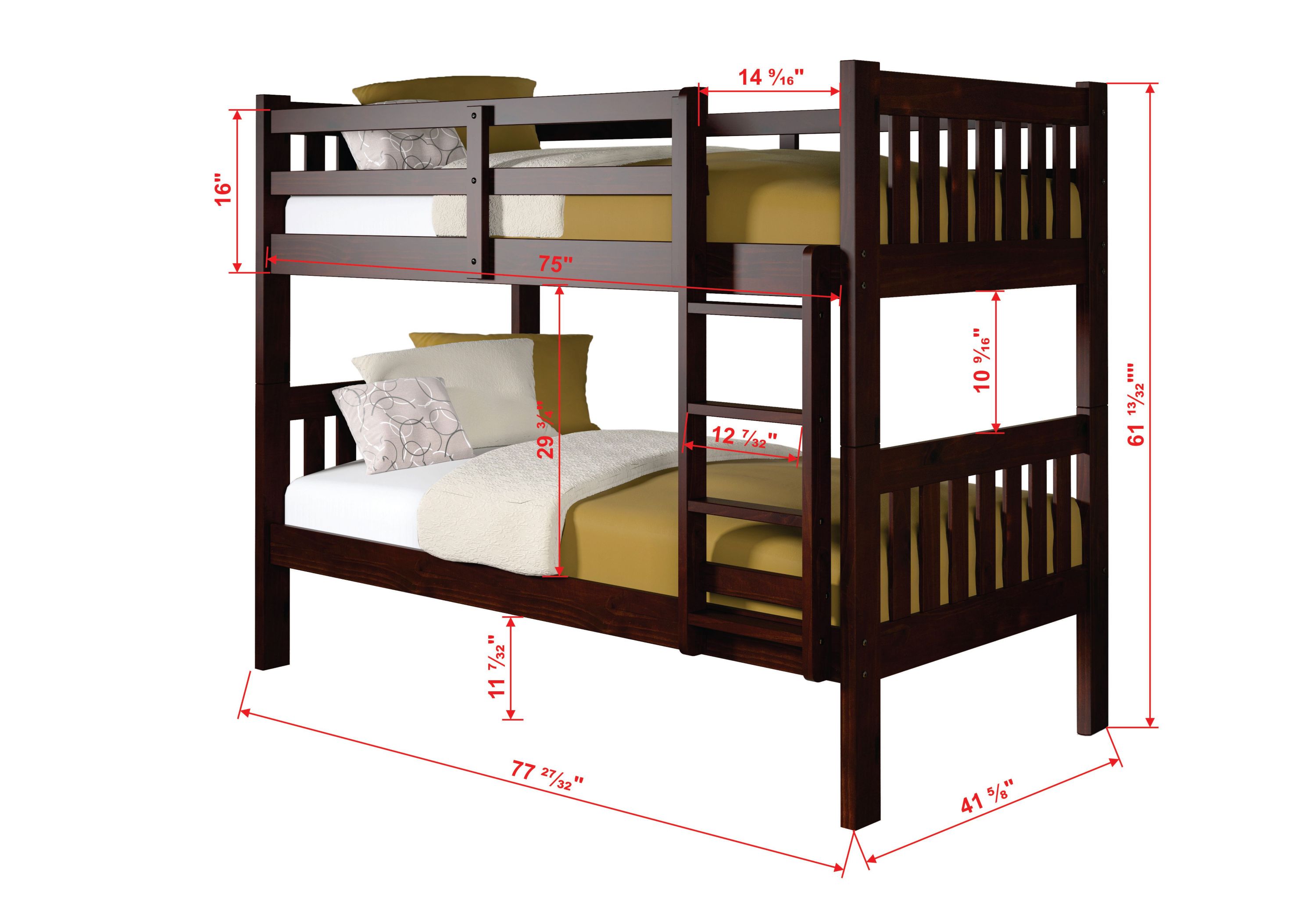 Twin/Twin Mission Bunk Bed