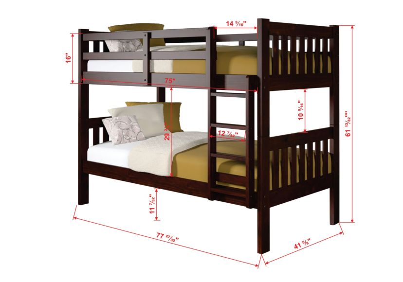 Twin/Twin Mission Bunk Bed
