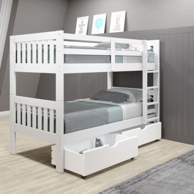 Donco Kids Twin/twin Mission Bunk Bed W/dual Under Bed Drawers