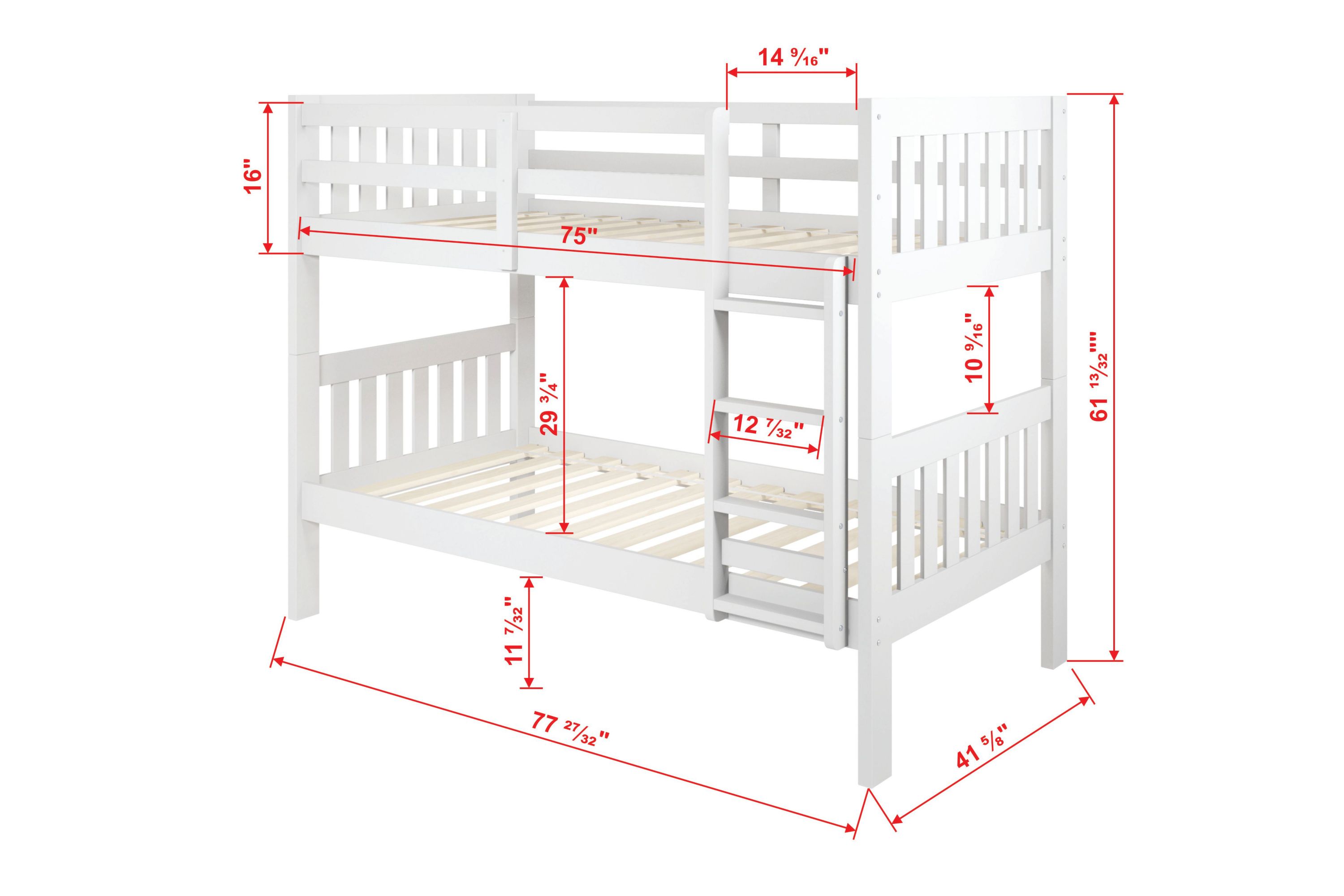 Twin/Twin Mission Bunk Bed W/Dual Under Bed Drawers