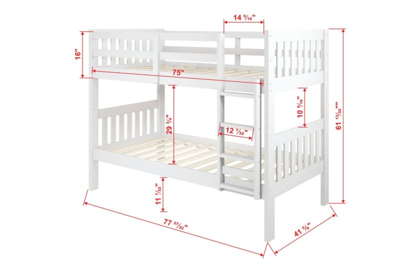 Twin/Twin Mission Bunk Bed W/Dual Under Bed Drawers