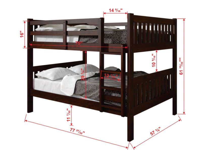 Full/Full Mission Bunk Bed With Trundle Bed