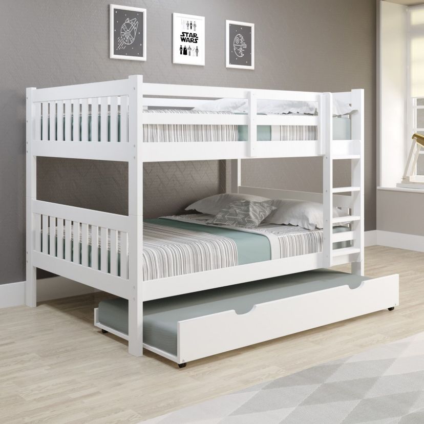 Full/Full Mission Bunk Bed W/Twin Trundle Bed