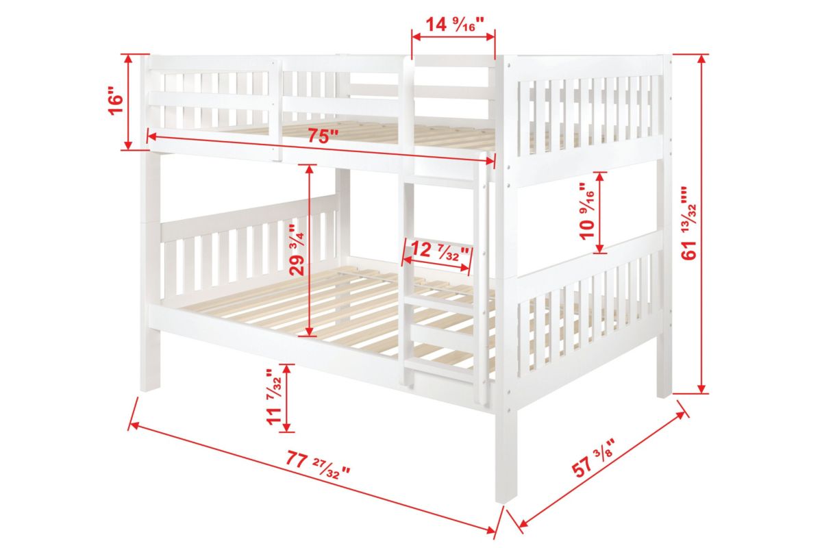 Full/Full Mission Bunk Bed W/Twin Trundle Bed