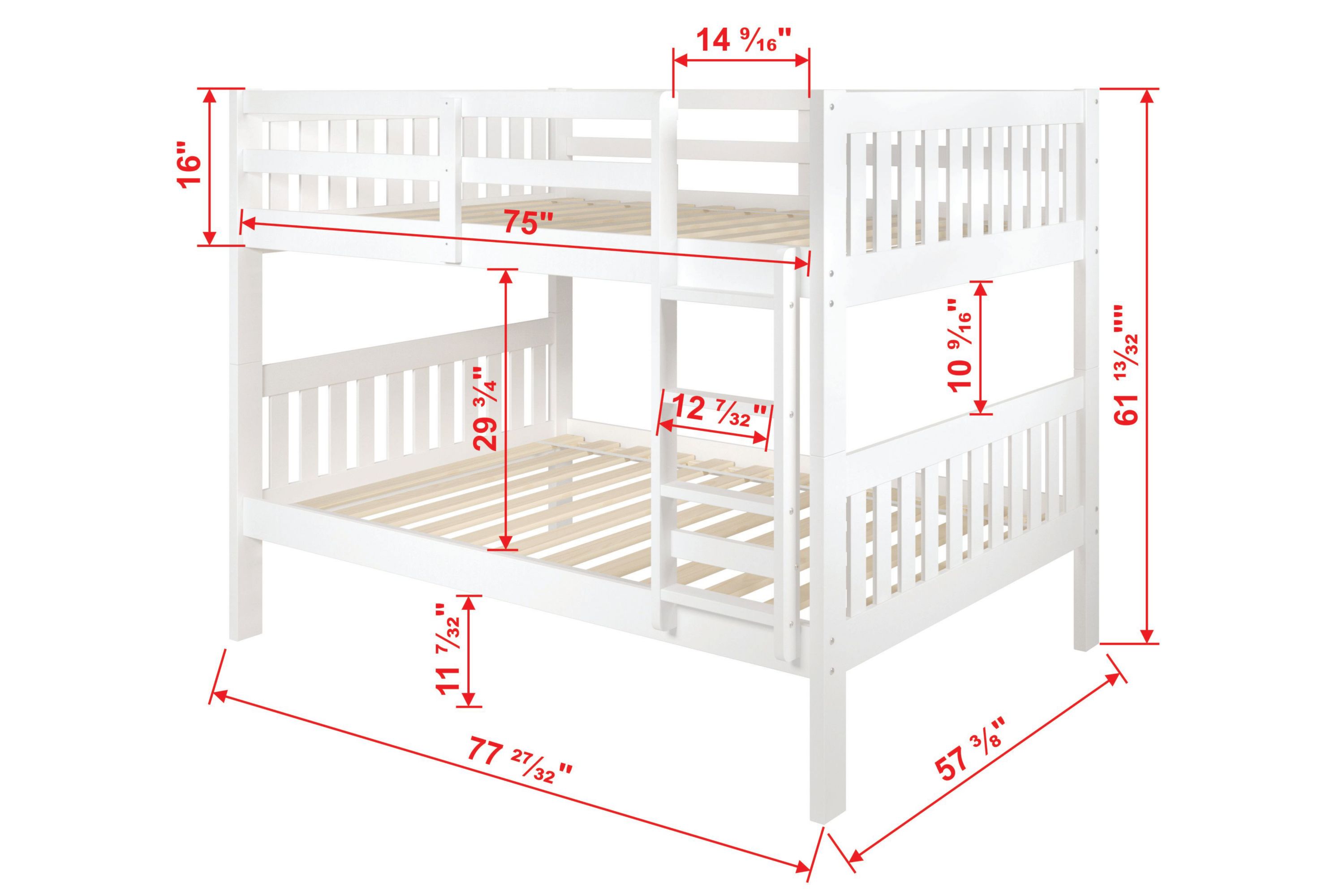 Full/Full Mission Bunk Bed W/Twin Trundle Bed