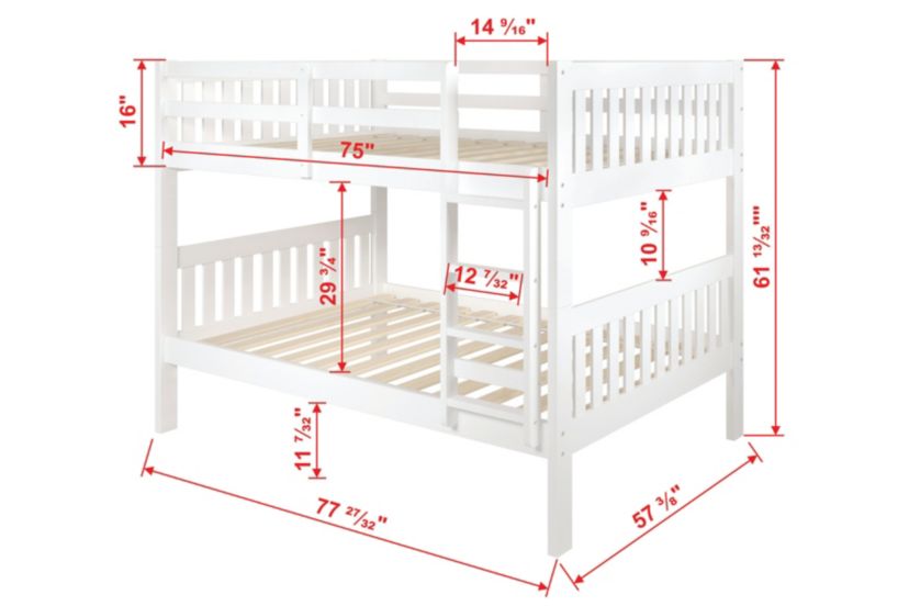 Full/Full Mission Bunk Bed W/Twin Trundle Bed