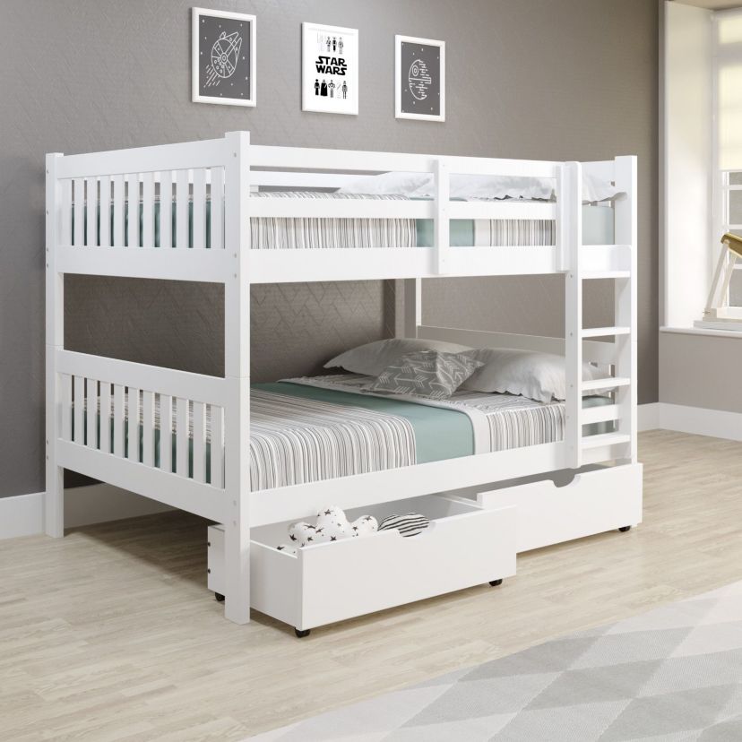 Full/Full Mission Bunk Bed W/Dual Underbed Drawers