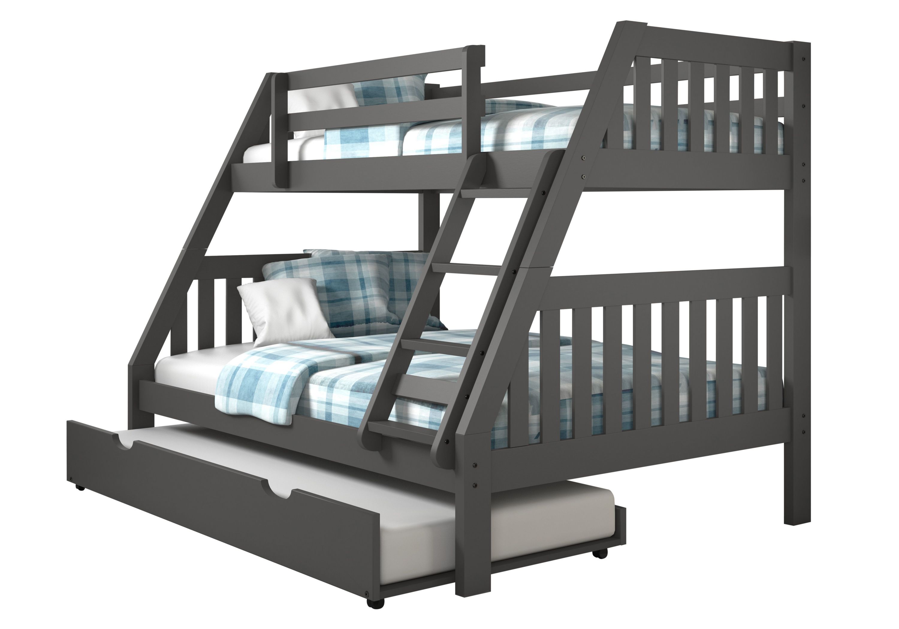 Twin/Full Mission Bunk Bed W/Twin Trundle Bed