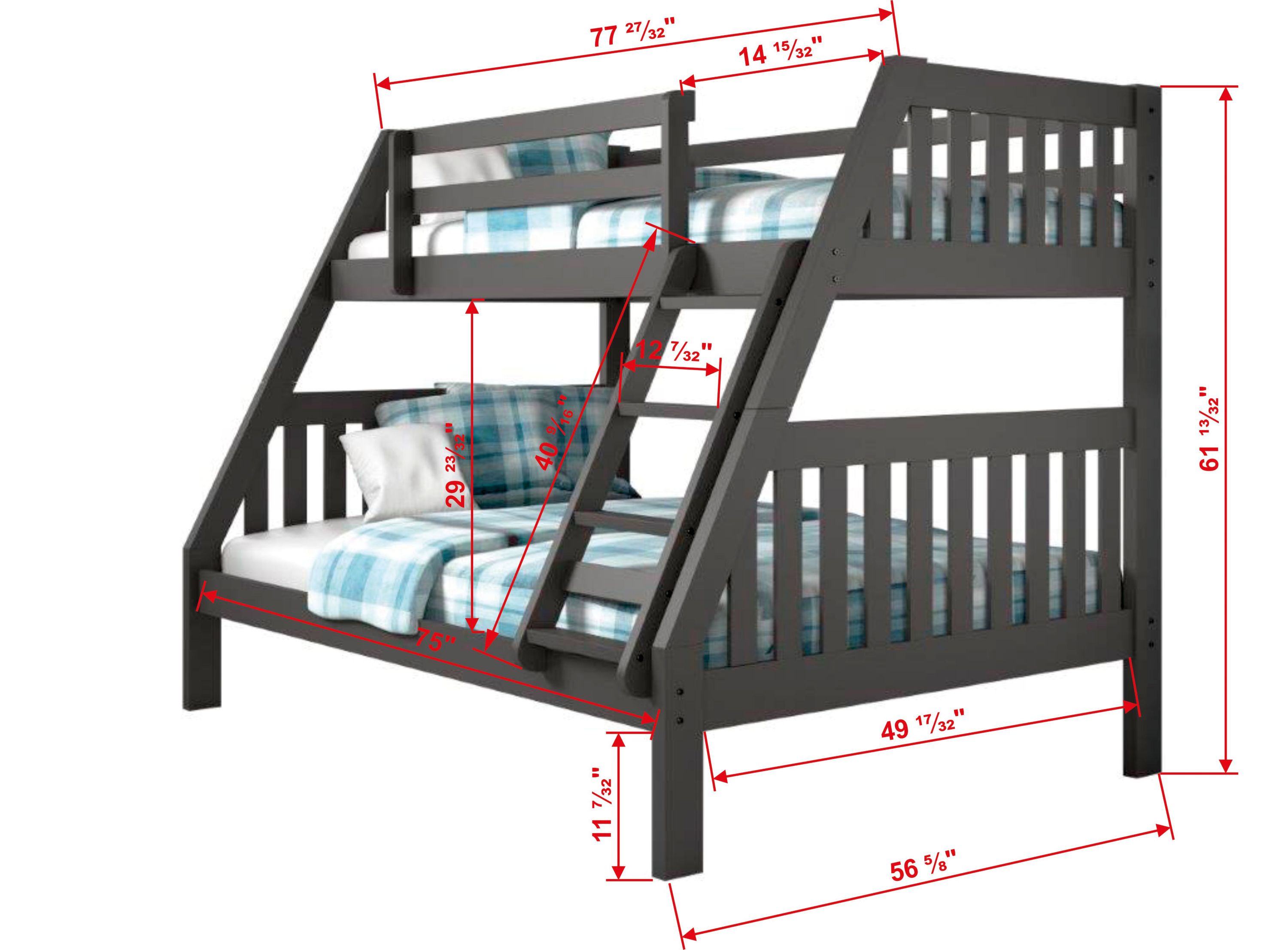 Twin/Full Mission Bunkbed