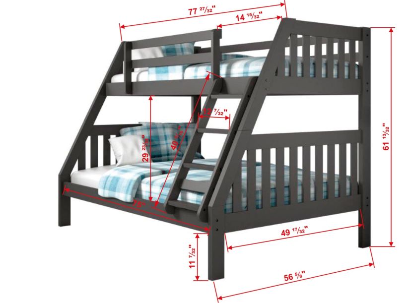 Twin/Full Mission Bunkbed
