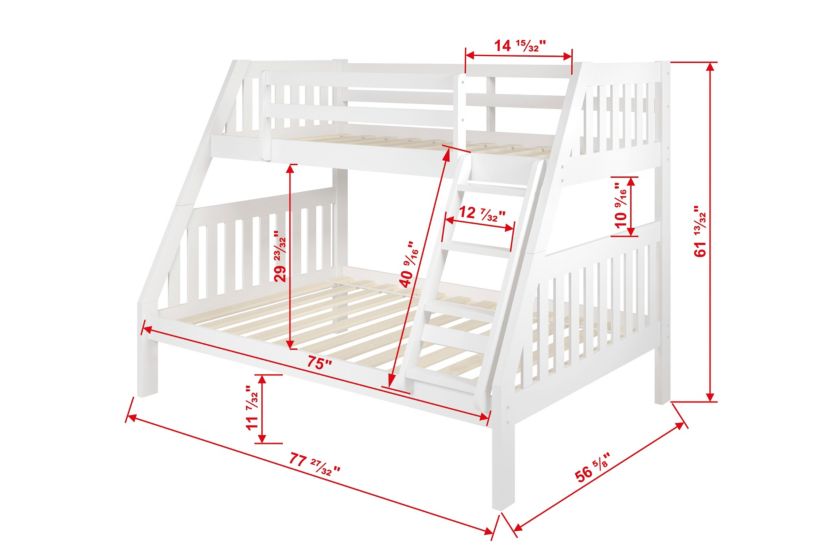 Twin/Full Mission Bunk Bed W/Dual Under Bed Drawers