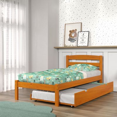 Donco Kids Twin Econo Bed With Trundle Bed Honey Finish -  0812614027133