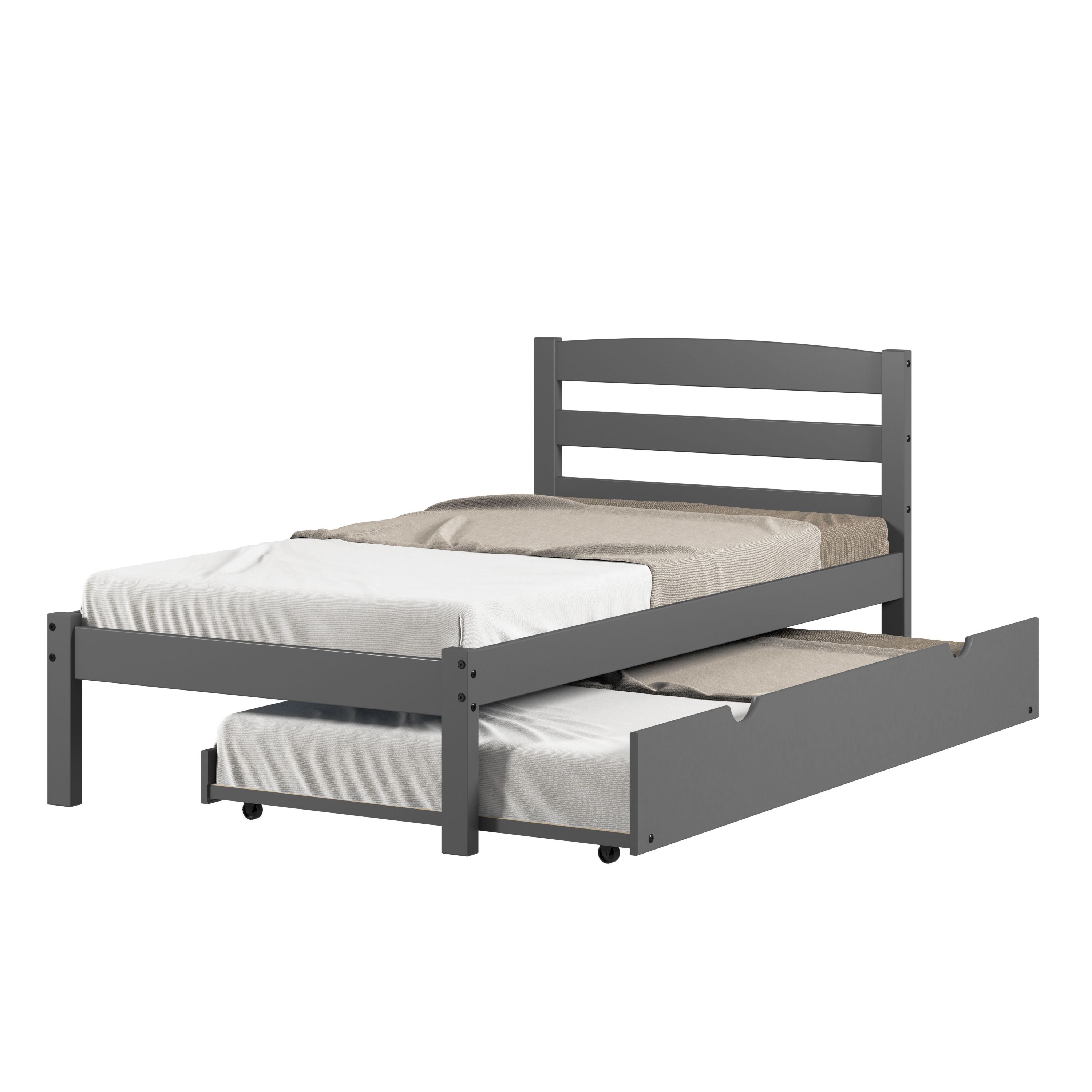 Twin Econo Bed With Trundle Bed Honey Finish